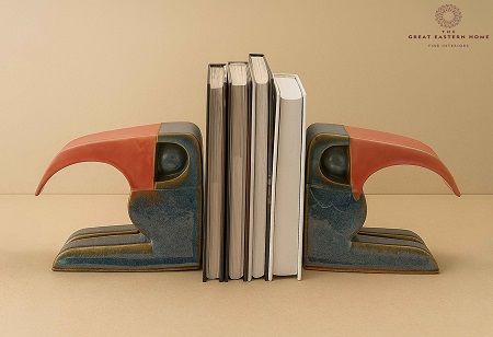 Masterfully Designed: One-of-a-Kind Ceramic Bookends by The Great Eastern Home